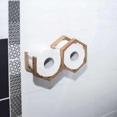 رول توالت نگهدارنده کاغذ دیواری قفسه چوبی برای حمام موج