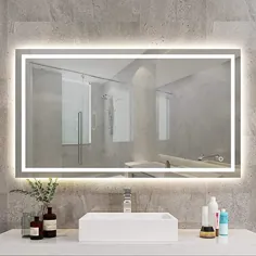 آینه حمام با نور پس زمینه LED S'bagno 800 x 600 mm و ویژگی های اضافی - بلندگوی بلوتوث / پد حرارتی Demister / عملکرد کم نور / سوئیچ لمسی سنسور - را می توان در 2 جهت آویزان کرد