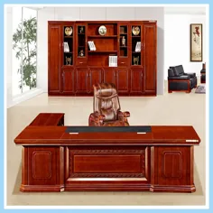 میز اداری چوبی Cutomized اندازه بزرگ دفتر رئیس لوکس