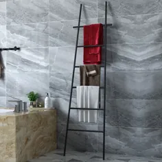 قفسه حوله ذخیره سازی نردبان حمام مستقل مشکی مدرن