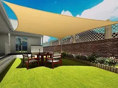 COCONUT Rectangle Sun Shade Sail 16 X 20 Ft UV Block Sunshade Canopy Cover سایبان برای حیاط چمن باغ پاسیو عرشه (رنگ ماسه ای) ، 16 "x 20"