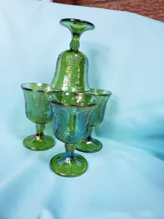 4 نوشیدنی آب گلس کارناوال گلدان ایندیانا شیشه ای |  اتسی