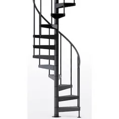 Mylen Stairs Condor 42-in x 12.09-ft 1 Platform Rails Kit Black Spiral Staircase، متناسب با قد: ​​93.5 اینچ تا 104.5 اینچ (10 آج) Lowes.com