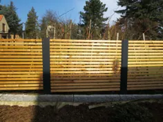 Sichtschutzzaun Holz Lärche Metall modern · راز 2 · STAHLZART
