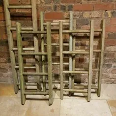 نردبان های چوبی بازیافتی Rustic Vintage دانه های پریشان |  اتسی