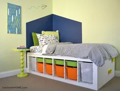 تختخواب پلت فرم DIY با فضای ذخیره سازی