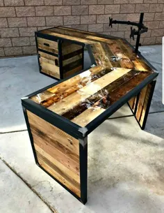 میز چوبی احیا شده صنعتی
