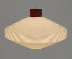 چراغ آویز اسکاندیناوی ساخته شده از پلاستیک و ساج ، دهه 1960 |  # 66711