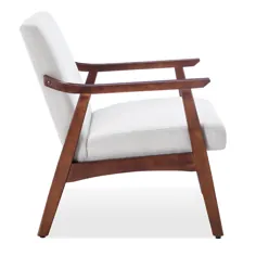 صندلی چرمی مصنوعی مدرن BELLEZE اتاق نشیمن صندلی چرم مصنوعی روکش دار با پایه های چوبی - Walmart.com