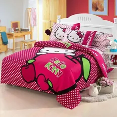 Kids Hello Kitty NEW COLLECTION ملافه ملافه لحاف ملافه مجموعه ملافه دوقلو کامل / ملکه