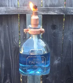 فتیله در فضای باز بطری تکیلا بطری Tiki Torch Oil Lamp |  اتسی