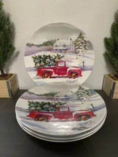 صفحات شام کریسمس Red Truck 4ct در Mercari