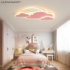 چراغ های سقفی LED مدرن شکل ابرهای رنگین کمان برای کودکان اتاق چراغ سقفی صورتی 220 ولت دختران چراغ اتاق خواب سفید روشنایی