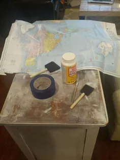میز نقشه DIY دکوپاژ