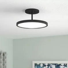 Orren Ellis Zabel 1 - Light 15 "Simple Circle LED Semi Flush Mount Fixture Finishure: Oil Rubbed Bronze