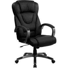 صندلی اداری چرمی مشکی بلند - مبلمان فلش BT-9069-BK-GG