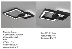 چراغ LED آکریل سیاه و سفید هندسی مدرن LED. چراغ LED چراغ های سقفی چراغ سقفی LED چراغ سقفی برای اتاق خواب سرسرا