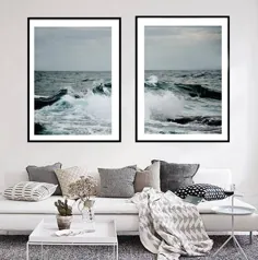 Ocean Wall Art ، مجموعه ای از 2 چاپ ، دیوار ساحلی ، چاپ تصاویر دیواری قابل چاپ ، چاپهای قابل بارگیری ، چاپ های دیجیتال ، مجموعه چاپ اقیانوس