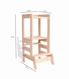 صندلی کمکی آشپزخانه قابل تنظیم چهارپایه آشپزخانه کودک |  اتسی