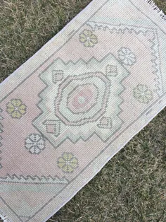فرش مات فرش اوشاک کوچک فرش ترکیبی بوهمی ترکی کوچک |  اتسی