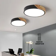 چراغ سقفی چوبی شکل فلزی و اکریلیک متوسط ​​و سبک درام مینیمالیستی LED با رنگ مشکی قابل تنظیم