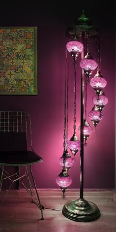 لامپ ترکی ، پیشنهاد حمل رایگان اکسپرس ، لامپ موزاییک 9 Globe چراغ طبقه برای تمام رنگ ها برای طراحی های تزئینی منزل پیشنهاد