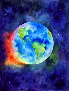 نقاشی کره زمین در فضا
