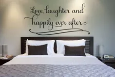 عشق به خنده و خوشبختانه همیشه بعد از .. زوج ها اتاق خواب رمانتیک وینیل دیوار عکس برگردان برچسب هنر
