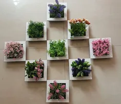 گل مصنوعی گیاهان تقلبی تزئینی آویز دیواری برای تزیین عروسی ، اتاق خواب گیاهان گیاهان شاد ، هتل ، رستوران ، بار ، تزیین دیوار