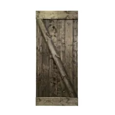 CALHOME Distrated Z 30 in. x 84 in. Espresso Knotty Pine Wood Sliding Dolar Barn Door-DOOR-DIY-B30CT - The Home Depot