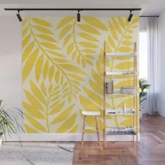 نقاشی دیواری دیوار برگ زرد طلایی توسط Moderntropical - 8 'X 8'
