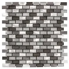 Jeffrey Court Stealth Grey 11.875 in. x 11.25 in. Interclocking Gloss Glass / Matte Metal Mosaic Tile (0.927 sq. ft./Each)-99588 - The Home Depot