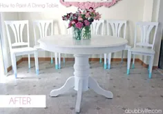 چگونه می توان میز و صندلی های اتاق ناهارخوری را رنگ آمیزی کرد!  قبل آشکار!  - یک زندگی پر حباب