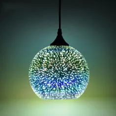 هندسه اتاق ناهار خوری لامپ آویز 3D آتش بازی شیشه ای 1 لامپ چراغ آویز آویز مدرن چراغ آویز