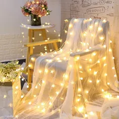 ستاره های رشته ای چراغ های پری اتاق خواب حمام سفید و گرم اتاق خواب