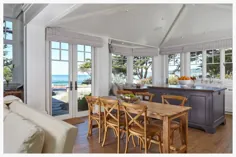 یک کلبه ساحلی کوچک کارمل کالیفرنیا با فضای داخلی کاملاً سفید |  عمارت متواضع