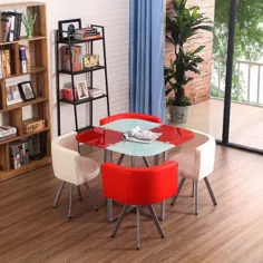 مجموعه میزهای ناهار خوری چوبی جامد مبلمان رستوران با کیفیت مدرن طراحی جدید محصول جدید میز غذاخوری با 4 صندلی