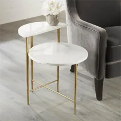 میز برجسته سنگ مرمر سفید استیو نقره ای پاتنا - Walmart.com