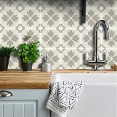 Splashback آشپزخانه و حمام - کاغذ دیواری وینیل متحرک - Margot Taupe - Peel & Stick