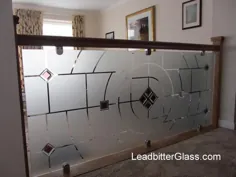 پارتیشن شیشه ای اتاق ذوب شده و اچ شده - Leighton Buzzard -