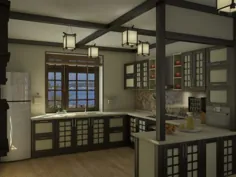 طراحی آشپزخانه سنتی ژاپنی داخلی و خارجی دکوراسیون منزل در مورد آشپزخانه ژاپنی... | طراحی آشپزخانه ژاپنی ، آشپزخانه ژاپنی ، آشپزخانه سبک ژاپنی
