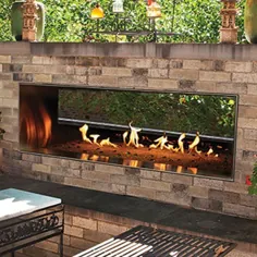 Outdoor 60 "SS Manual See-Through Linear Fireplace - پروپان - Walmart.com