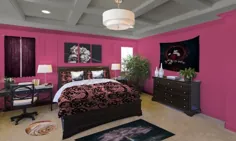 اتاق خواب Goth سیاه و صورتی