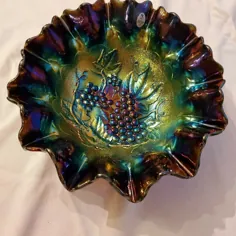 کاسه شیشه ای کارناوال بنفش / آبی انگور و انگور |  eBay