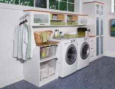 35 ایده برای قفسه بندی و ذخیره سازی اتاق لباسشویی برای خانه های دارای فضایی