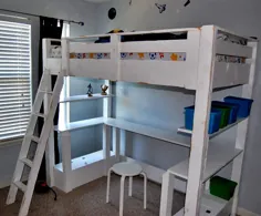 زیر Loft Bed Desk System with Storage