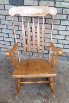 رنگ صندلی گهواره ای چوبی Vintage به سفارش Rocker Shabby |  اتسی