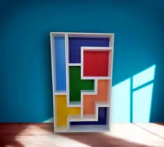 tetris قفسه کتاب ، قفسه کتاب دیواری ، قفسه کتاب مدرن ، قفسه کتاب هندسی ، قفسه