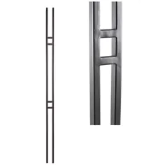 HOUSE OF FORGINGS Aalto Modern 44 in x x 0.5 in. Ash Grey Double Bar Hollow Wured Iron Baluster-HFAG16.6.1 - انبار خانه