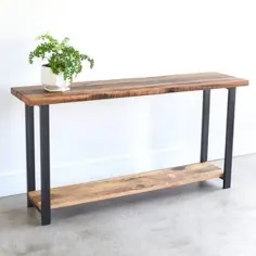 میز کنسول با قفسه پایین / میز مبل چوبی اصلاح شده |  اتسی